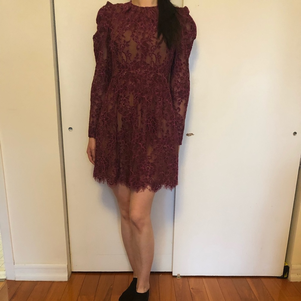 Michael Kors  Scalloped Corded Floral Lace Dress